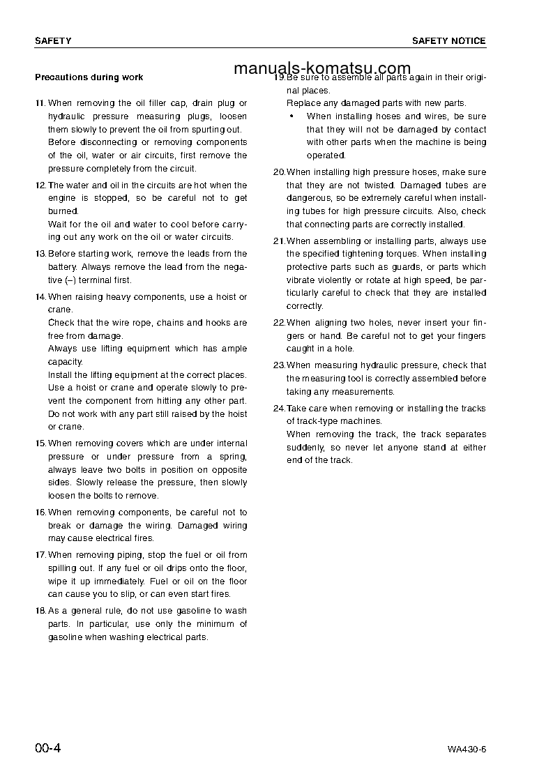 Protected: WA430-6(DEU) S/N H50051-UP Shop (repair) manual (English)