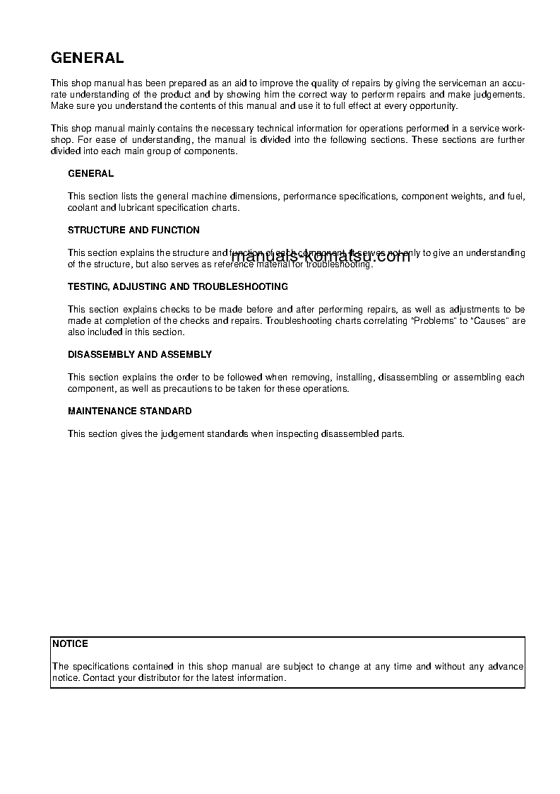 Protected: PW160-7(DEU) S/N H50051-UP Shop (repair) manual (English)