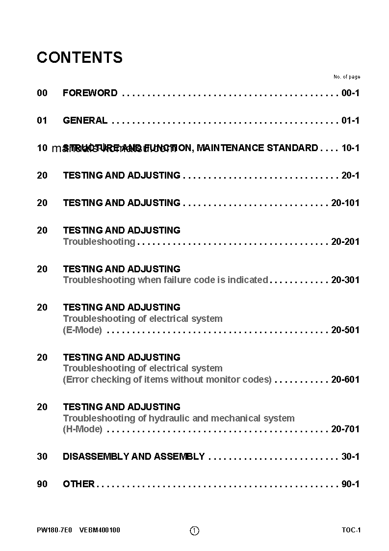 Protected: PW180-7(DEU)-E0 S/N H55051-UP Shop (repair) manual (English)