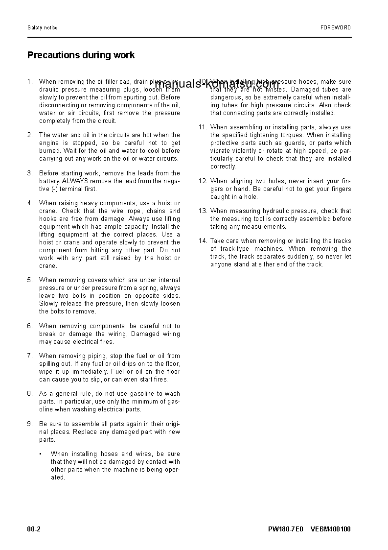 Protected: PW180-7(DEU)-E0 S/N H55051-UP Shop (repair) manual (English)