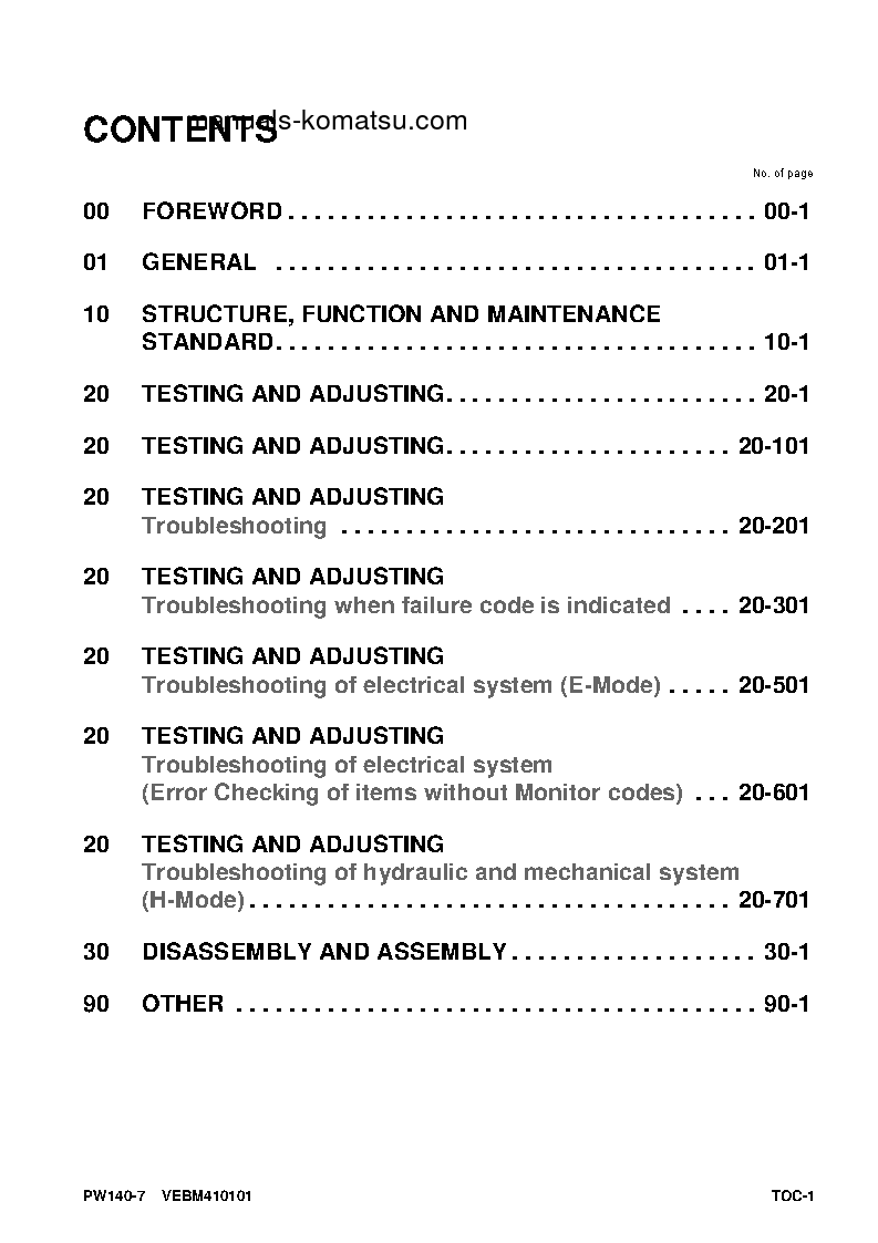 Protected: PW140-7(DEU) S/N H55051-UP Shop (repair) manual (English)