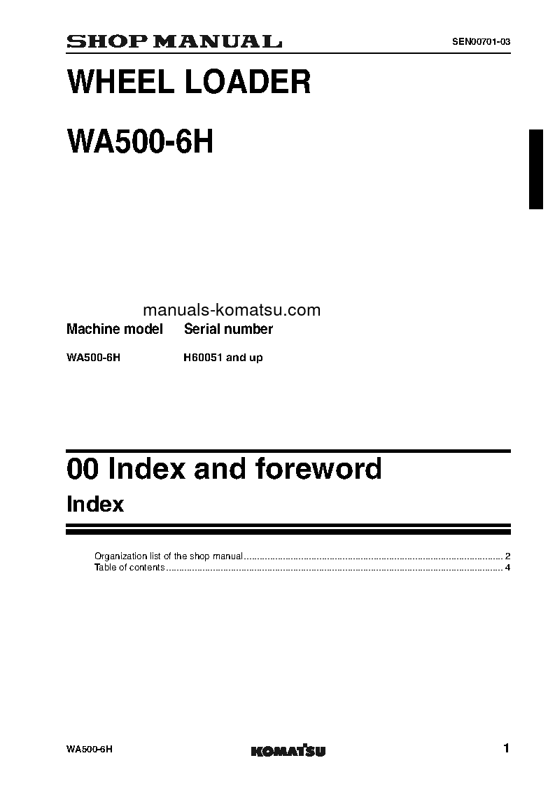 Protected: WA500-6(DEU) S/N H60051-UP Shop (repair) manual (English)