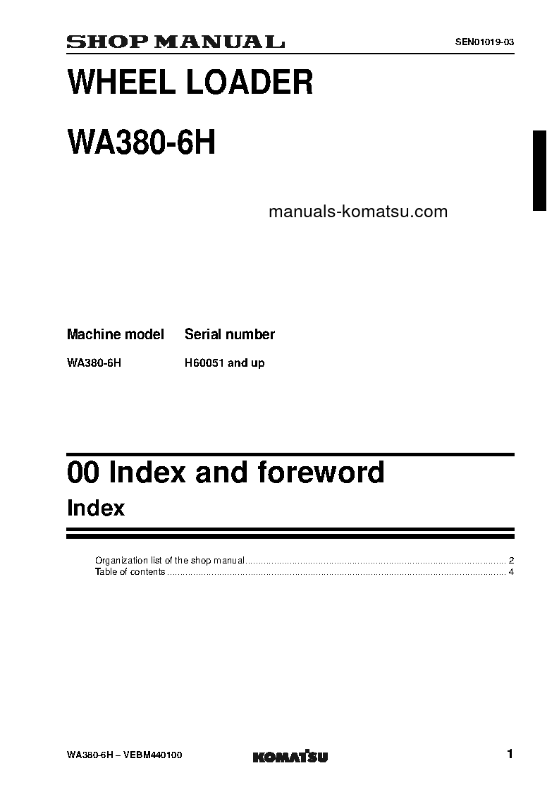 Protected: WA380-6(DEU) S/N H60051-UP Shop (repair) manual (English)