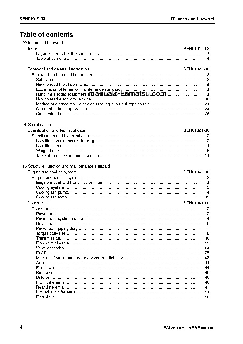 Protected: WA380-6(DEU) S/N H60051-UP Shop (repair) manual (English)