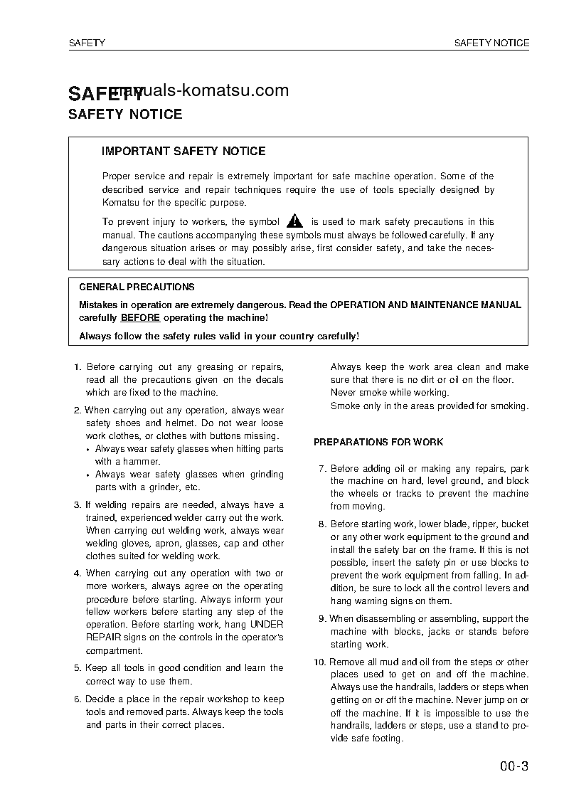 Protected: WA320-3(DEU) S/N WA320H20051-UP Shop (repair) manual (English)