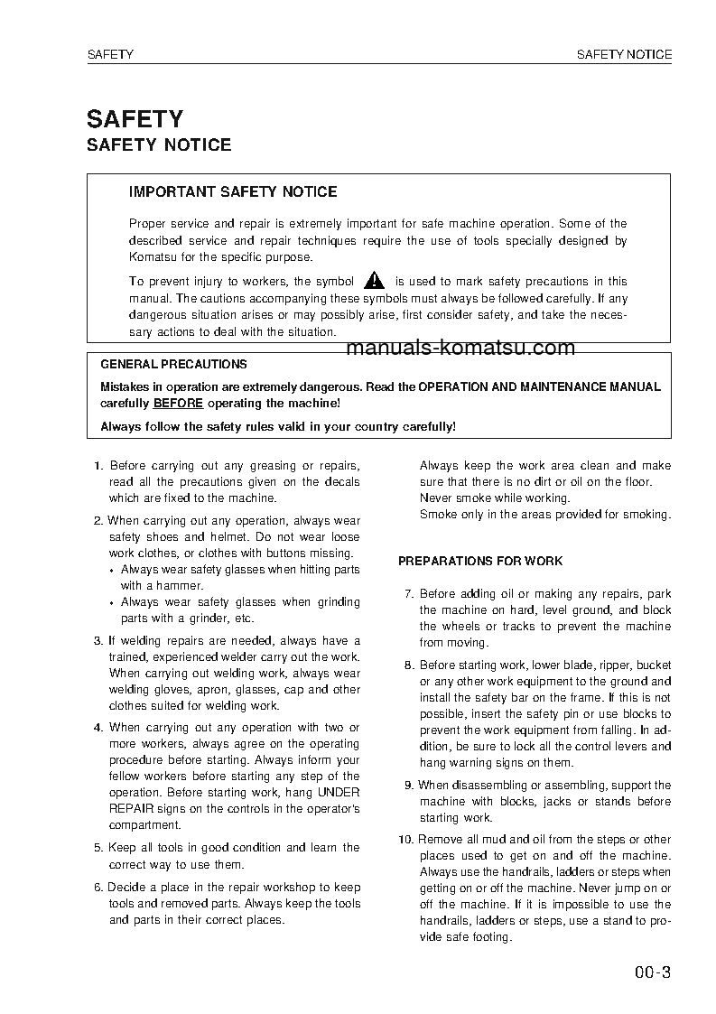 Protected: WA470-3(DEU) S/N WA470H20051-UP Shop (repair) manual (English)