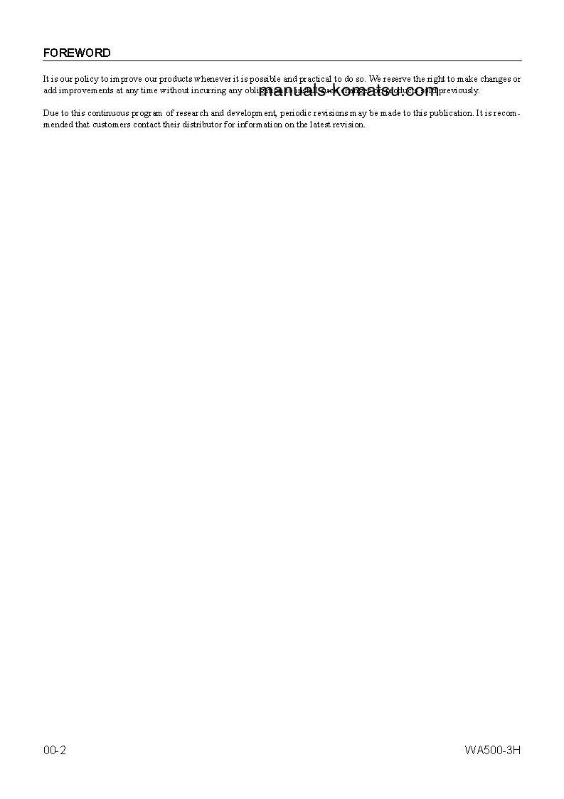 Protected: WA500-3(DEU) S/N H20313-UP Shop (repair) manual (English)