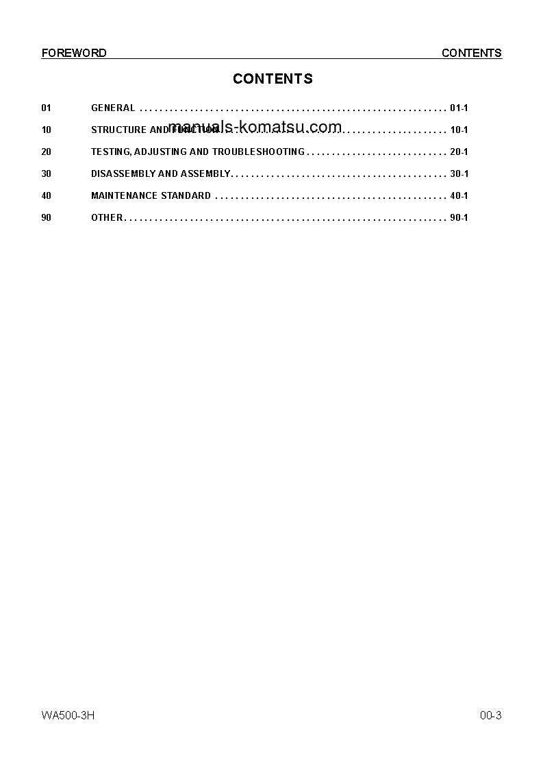 Protected: WA500-3(DEU) S/N H20313-UP Shop (repair) manual (English)