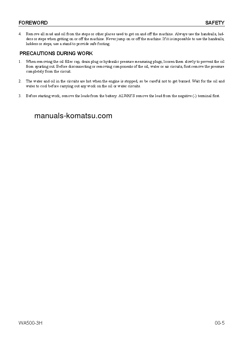 Protected: WA500-3(DEU) S/N H20313-UP Shop (repair) manual (English)