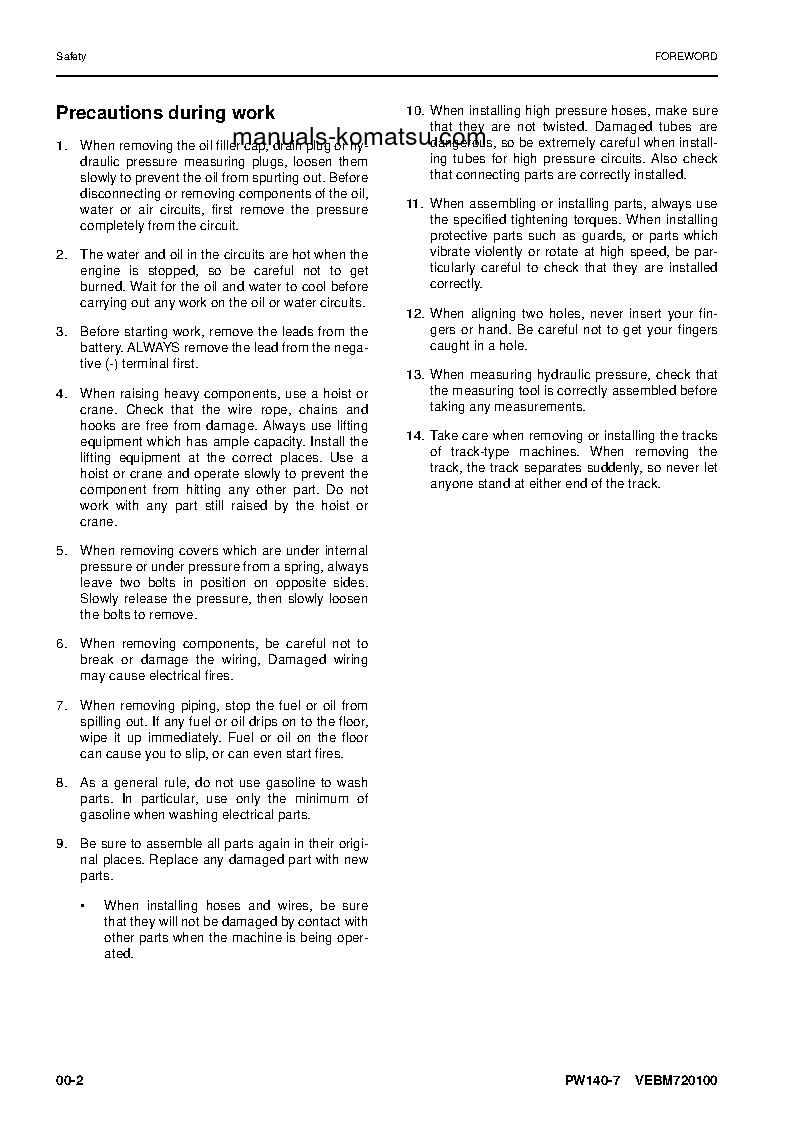 Protected: PW148-8(DEU) S/N H50051-UP Shop (repair) manual (English)