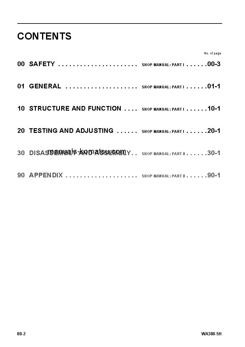 Protected: WA380-5(DEU)-H S/N WA380H50051-WA380H50756 Shop (repair) manual (English)