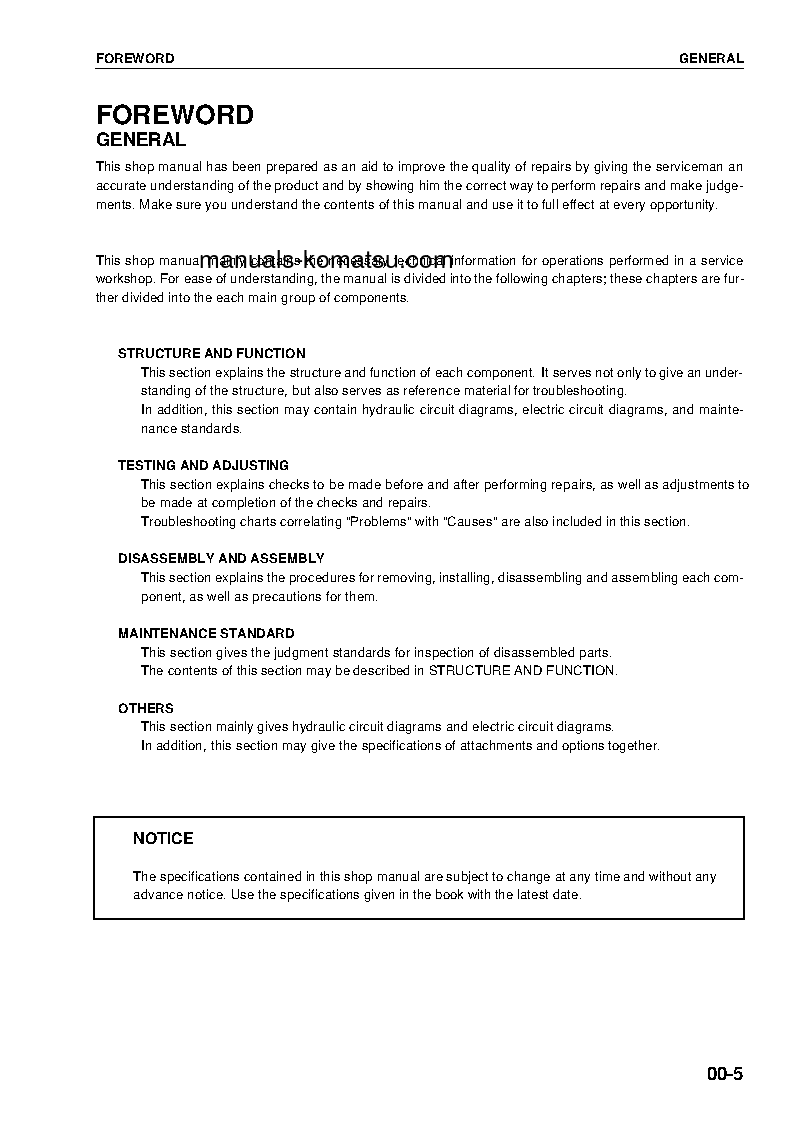 Protected: WA380-5(DEU)-H S/N WA380H50051-WA380H50756 Shop (repair) manual (English)