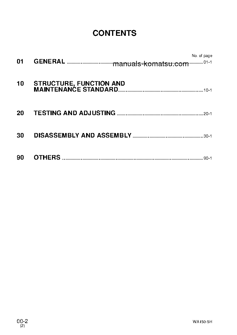 Protected: WA150-5(DEU) S/N H50051-UP Shop (repair) manual (English)