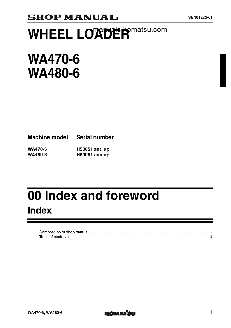 Protected: WA470-6(DEU) S/N H50051-UP Shop (repair) manual (English)