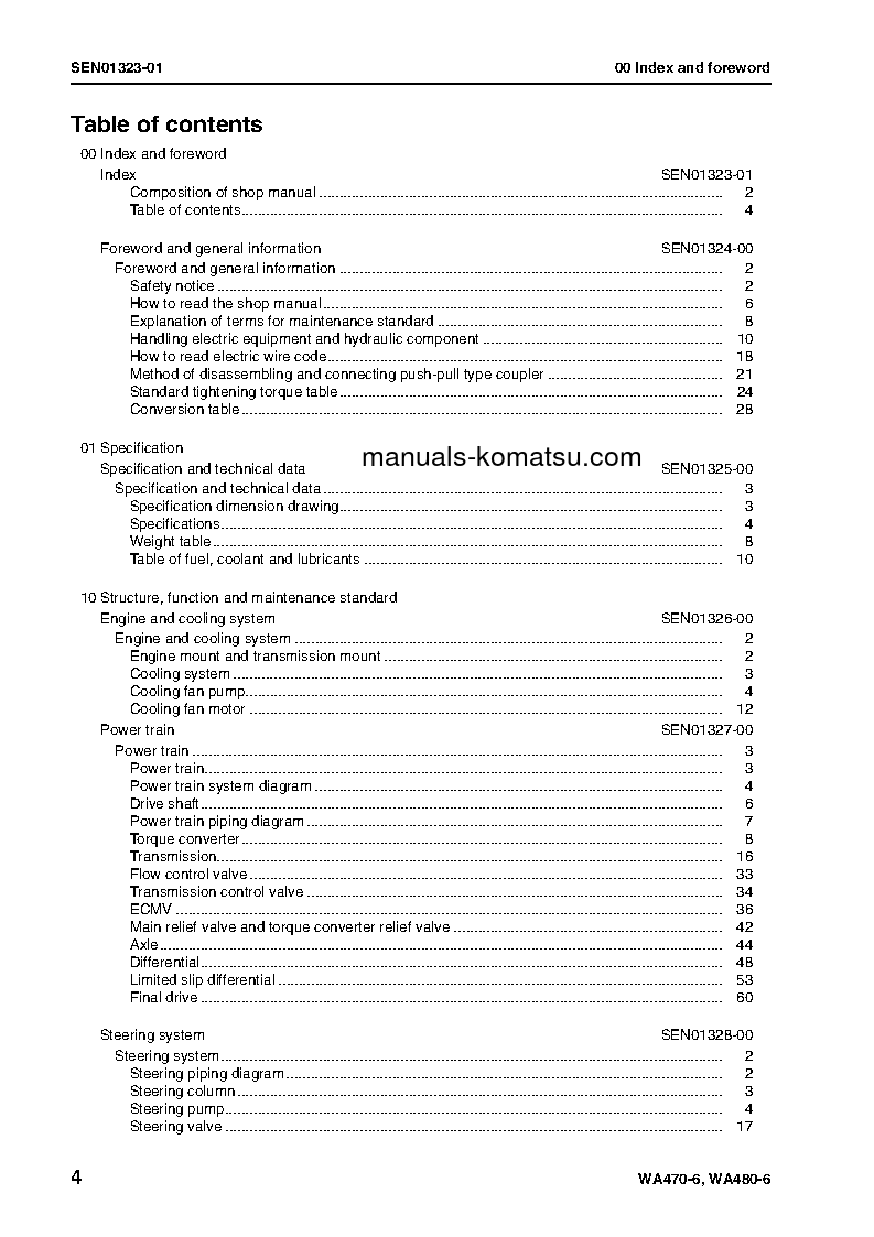 Protected: WA470-6(DEU) S/N H50051-UP Shop (repair) manual (English)
