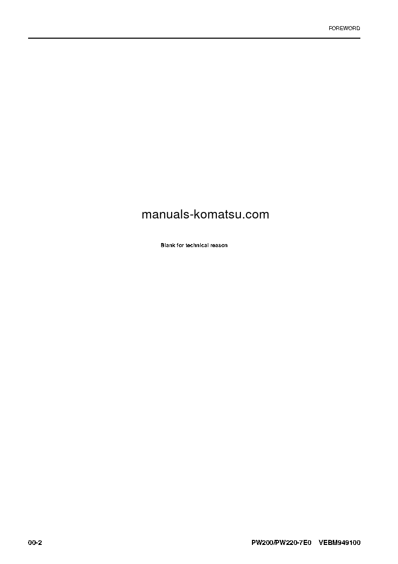 Protected: PW200-7(DEU)-TIER 3 S/N H55051-UP Shop (repair) manual (English)