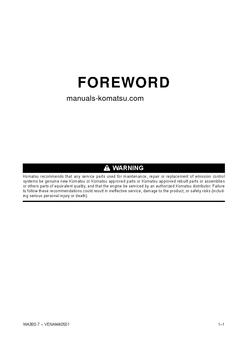 Protected: WA380-7(DEU) S/N H62051-UP Operation manual (English)