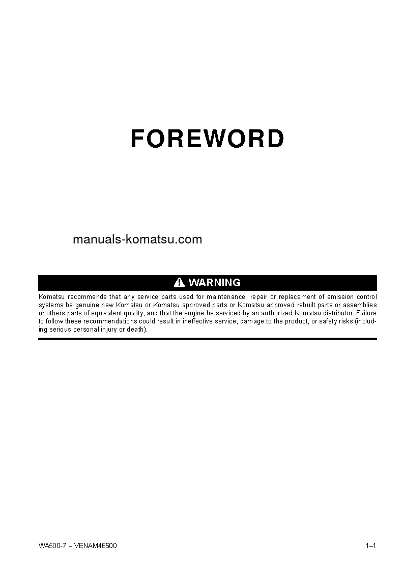 Protected: WA500-7(DEU) S/N H62051-AND UP Operation manual (English)