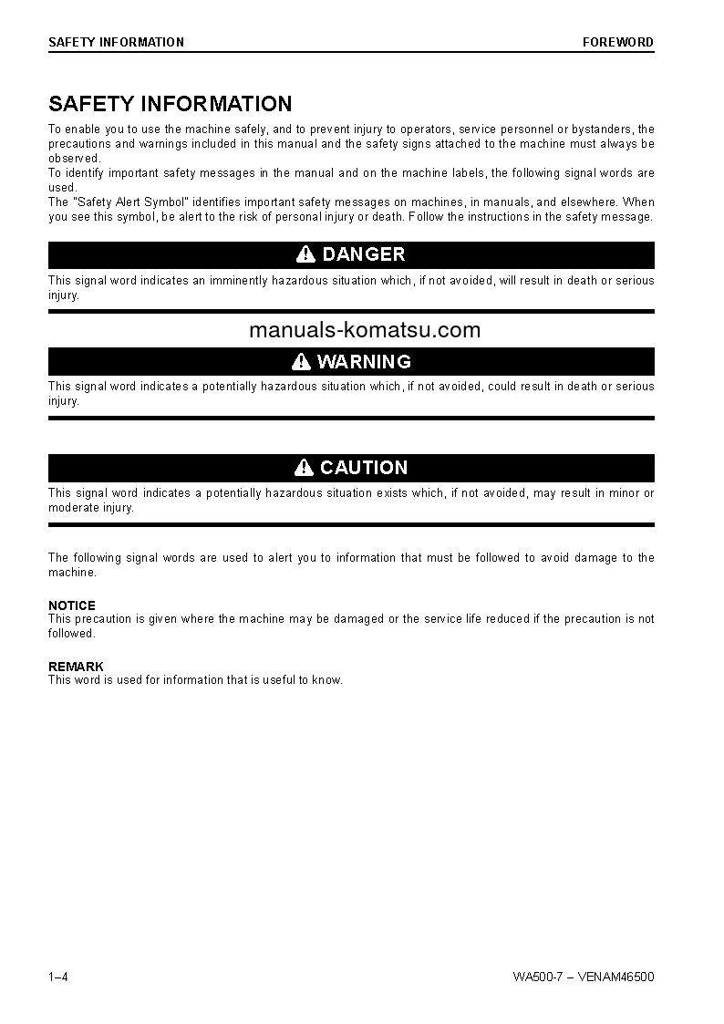 Protected: WA500-7(DEU) S/N H62051-AND UP Operation manual (English)