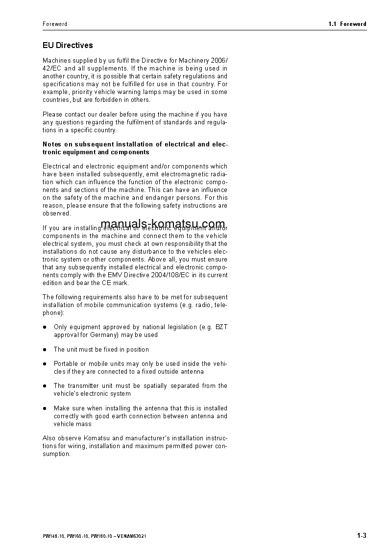 Protected: PW160-10(DEU) S/N H62051-UP Operation manual (English)