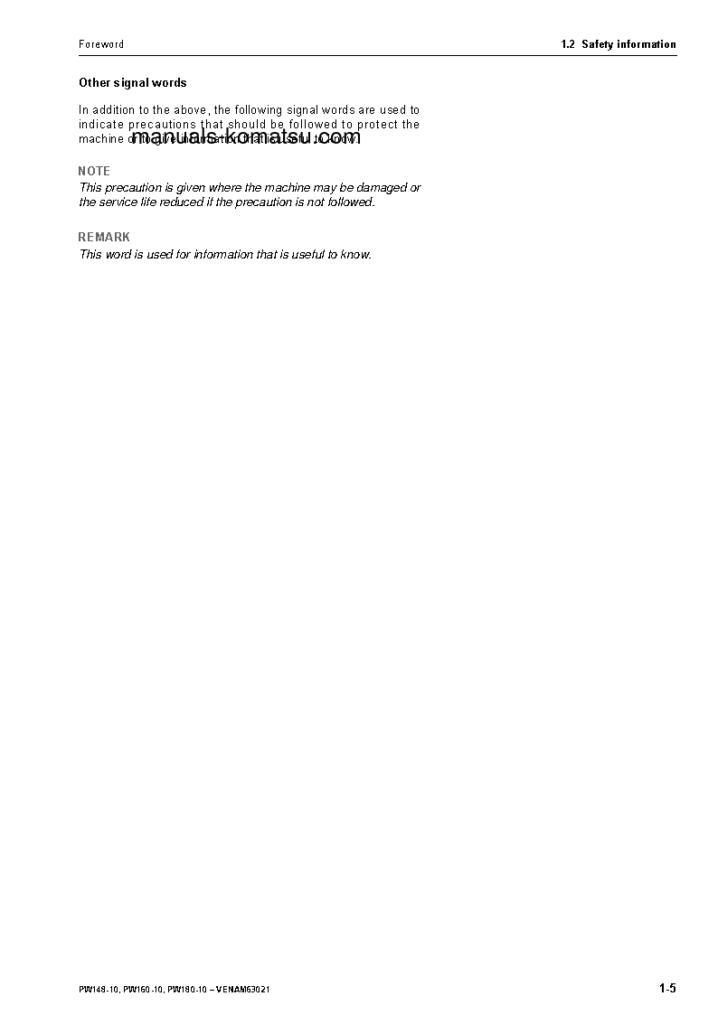 Protected: PW160-10(DEU) S/N H62051-UP Operation manual (English)