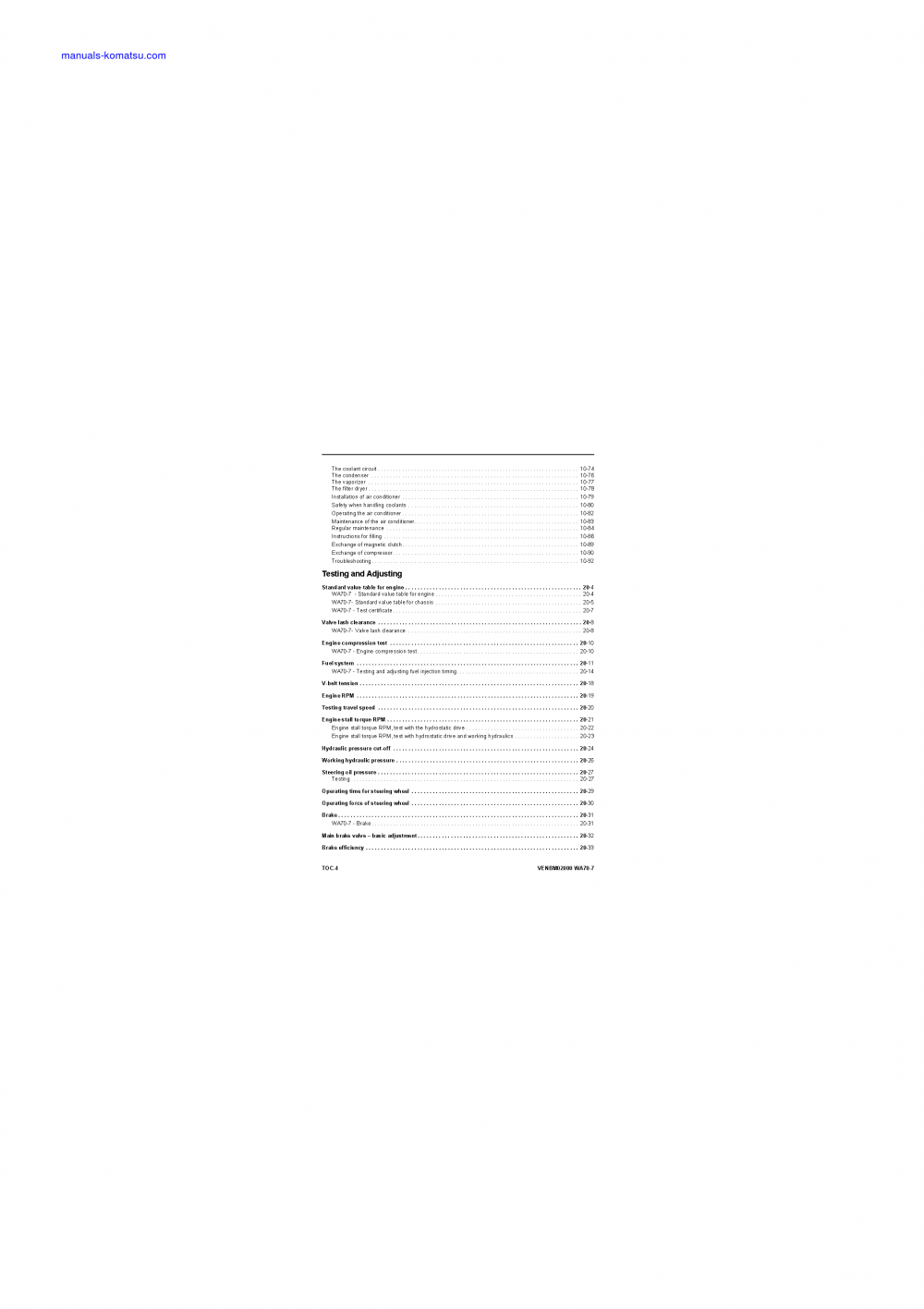 Protected: WA70-7(DEU) S/N H62051-UP Shop (repair) manual (English)