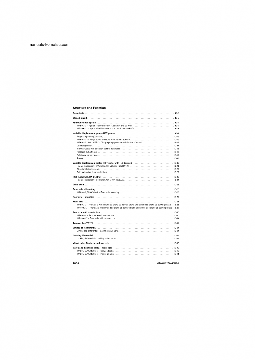 Protected: WA100M-7(DEU) S/N H62051-AND UP Shop (repair) manual (English)