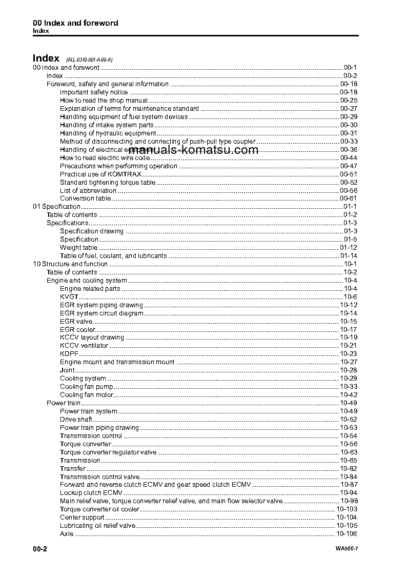 Protected: WA500-7(DEU) S/N H62051-AND UP Shop (repair) manual (English)