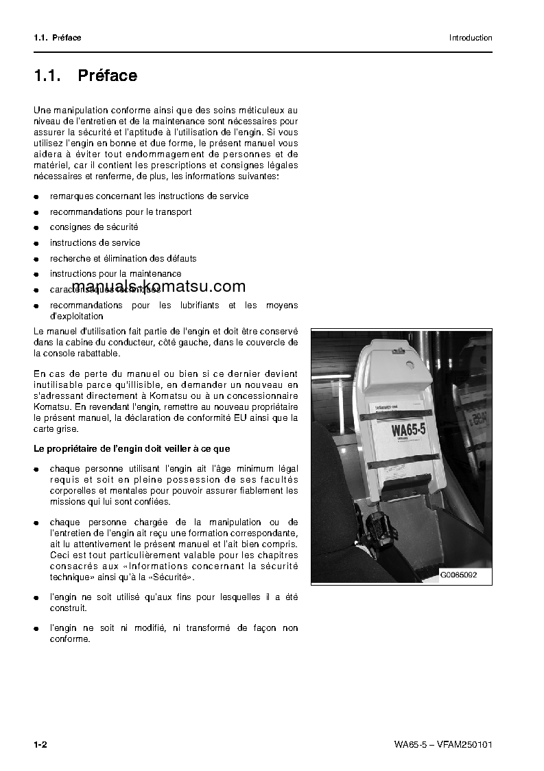 Protected: WA65-5(DEU) S/N H50051-UP Operation manual (French)