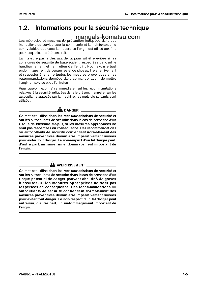 Protected: WA80-5(DEU) S/N H50051-UP Operation manual (French)