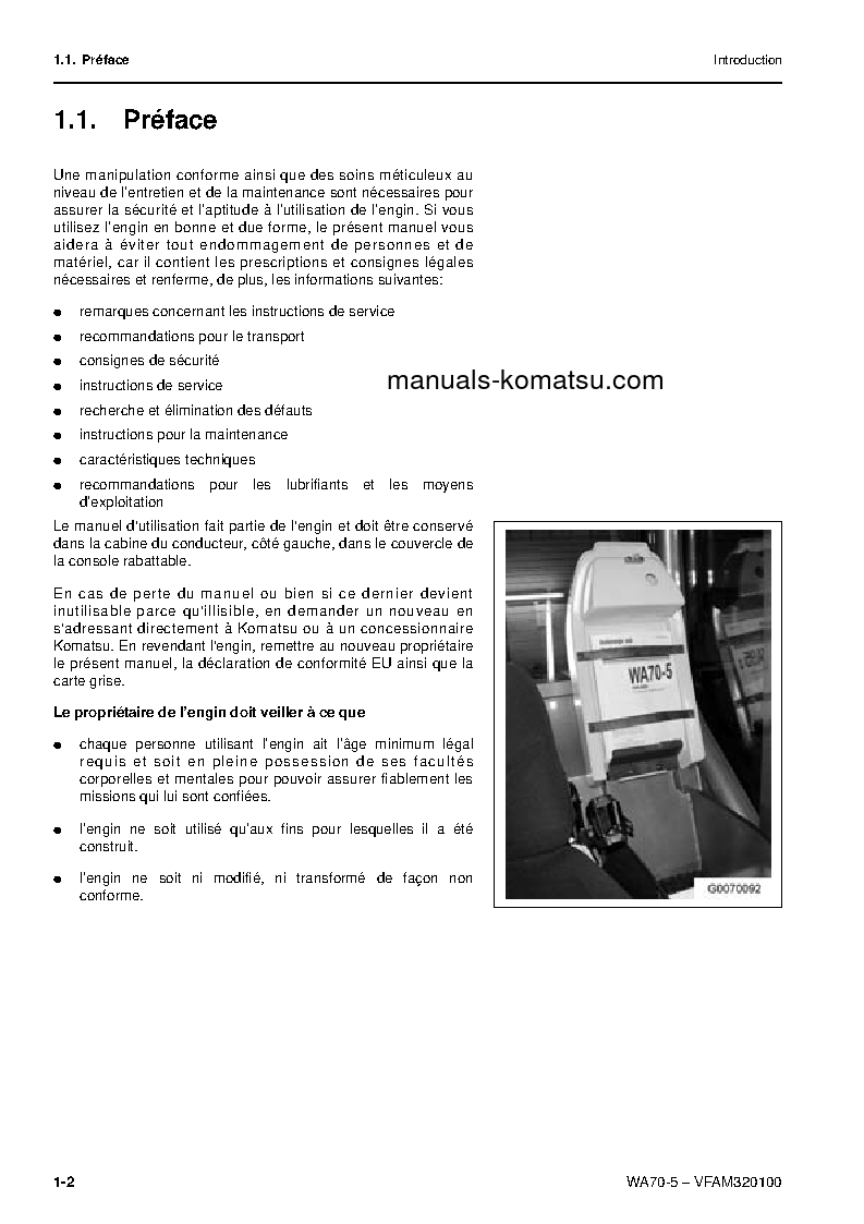 Protected: WA70-5(DEU) S/N H50051-UP Operation manual (French)