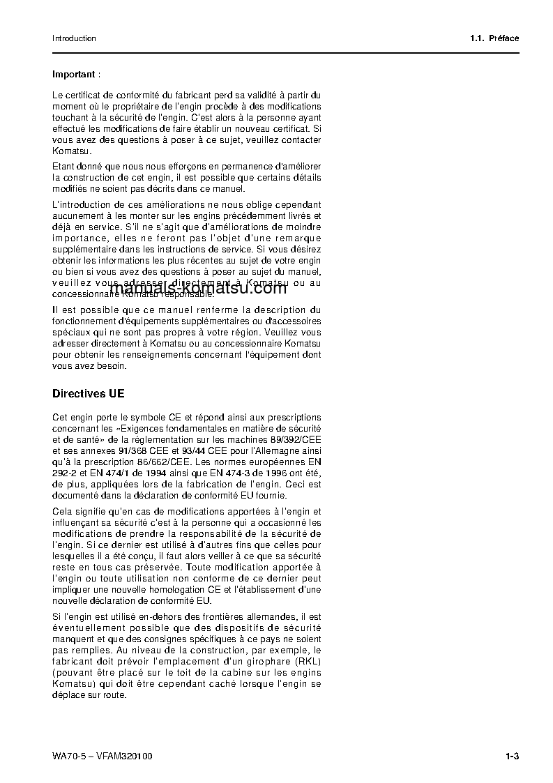 Protected: WA70-5(DEU) S/N H50051-UP Operation manual (French)