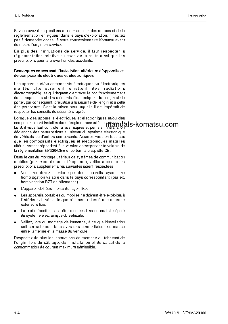 Protected: WA70-5(DEU) S/N H50051-UP Operation manual (French)