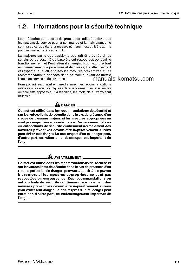 Protected: WA70-5(DEU) S/N H50051-UP Operation manual (French)