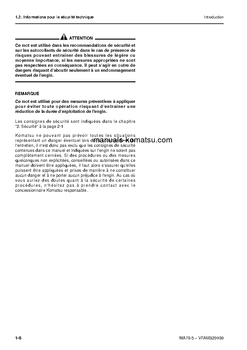 Protected: WA70-5(DEU) S/N H50051-UP Operation manual (French)