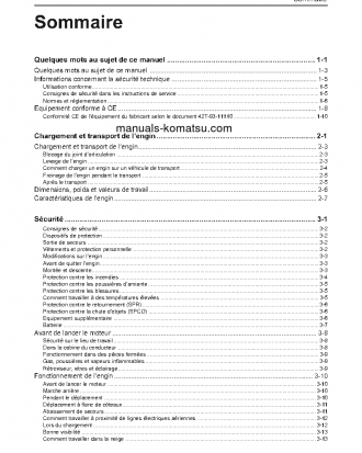 WA65-3(DEU)-30 KM/H S/N H20772-UP Operation manual (French)