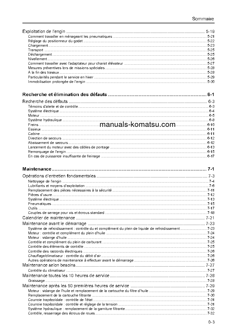 Protected: WA65-3(DEU)-30 KM/H S/N H20772-UP Operation manual (French)