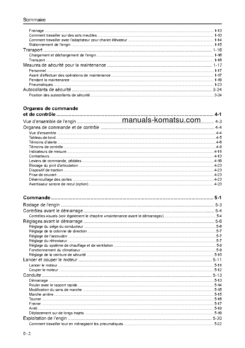 Protected: WA75-3(DEU) S/N H21434-UP Operation manual (French)