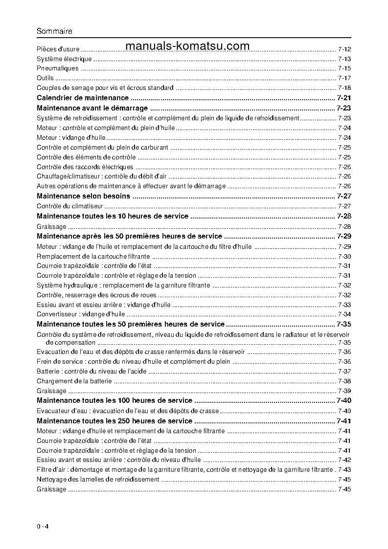Protected: WA95-3(DEU)-H S/N H20672-UP Operation manual (French)