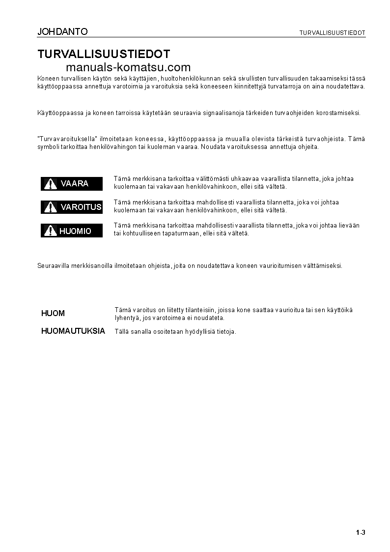 Protected: HD405-7(DEU) S/N 7611-UP Operation manual (Finnish)