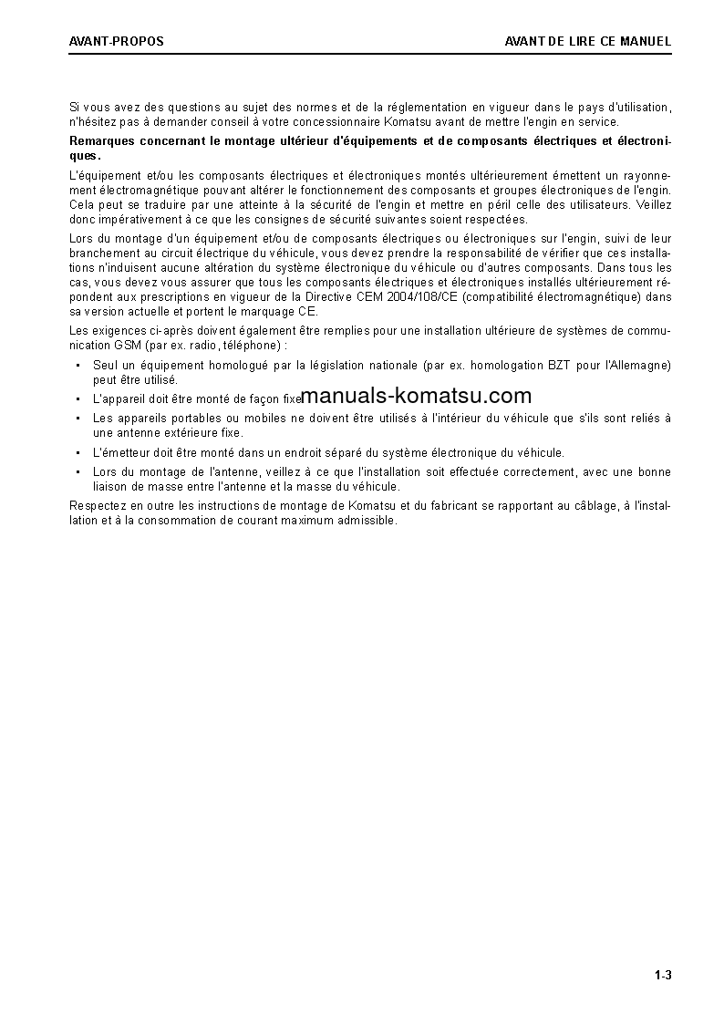 Protected: WA470-8(DEU) S/N H55051-UP Operation manual (French)