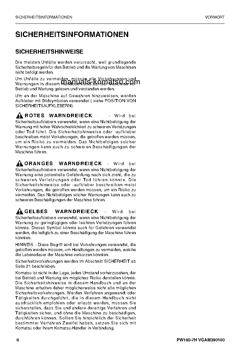 Protected: PW160-7(DEU) S/N H50051-UP Operation manual (German)