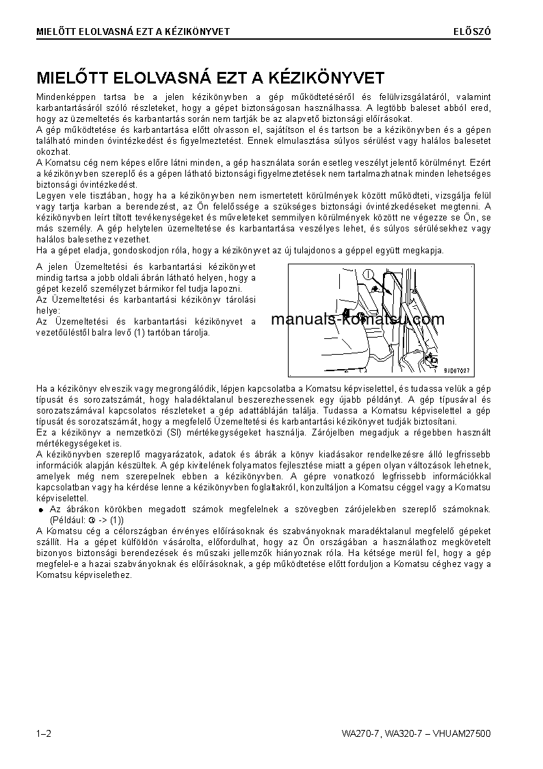 Protected: WA320-7(DEU) S/N 80001-UP Operation manual (Hungarian)