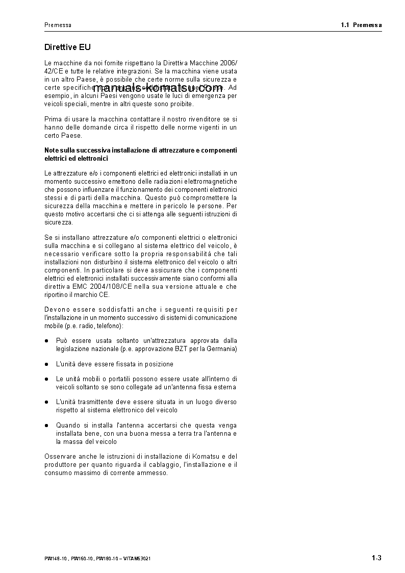 Protected: PW160-10(DEU) S/N H62051-UP Operation manual (Italian)