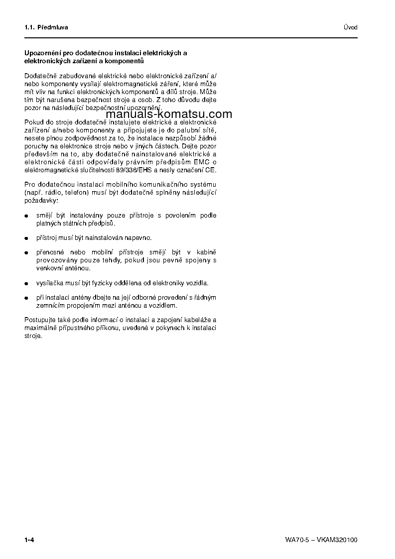 Protected: WA70-5(DEU) S/N H50051-UP Operation manual (Czech)