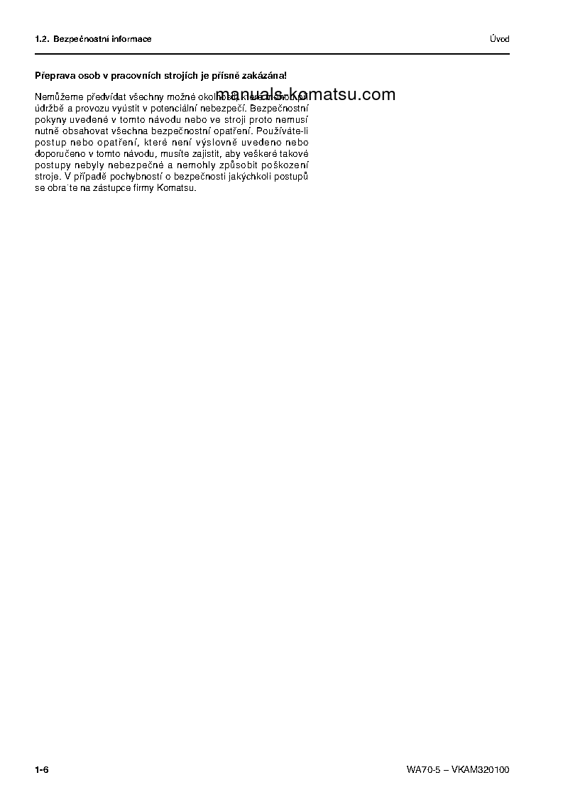 Protected: WA70-5(DEU) S/N H50051-UP Operation manual (Czech)