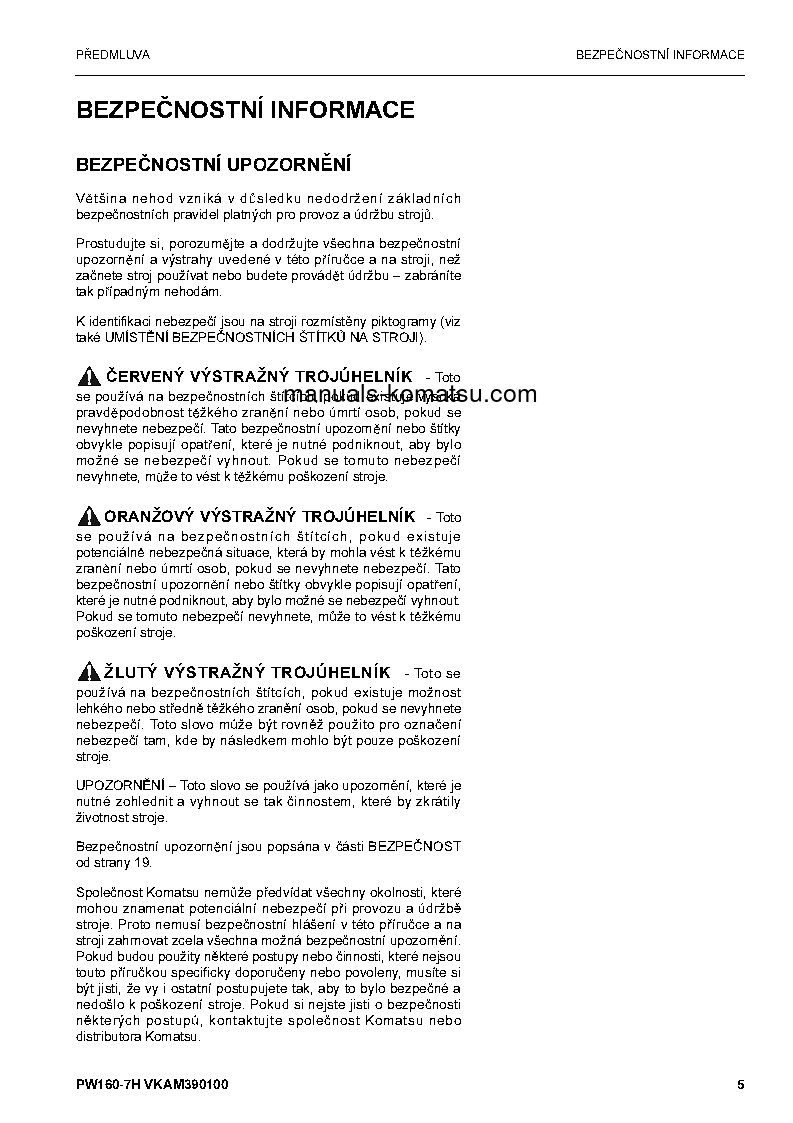 Protected: PW160-7(DEU) S/N H50051-UP Operation manual (Czech)