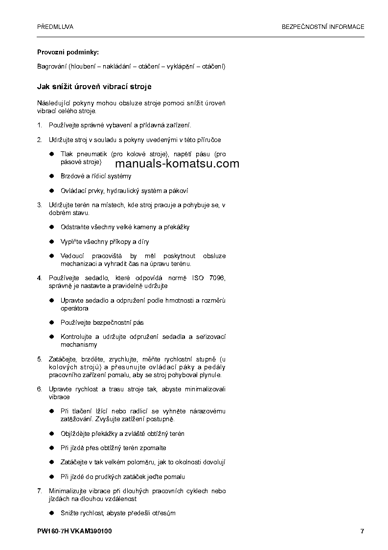 Protected: PW160-7(DEU) S/N H50051-UP Operation manual (Czech)