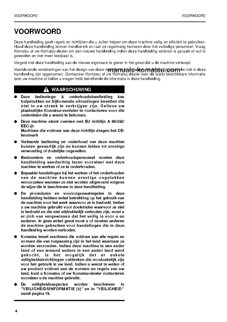 Protected: PW160-7(DEU) S/N H50051-UP Operation manual (Dutch)