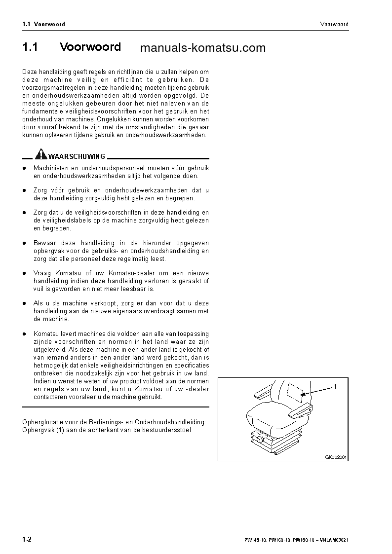 Protected: PW160-10(DEU) S/N H62051-UP Operation manual (Dutch)